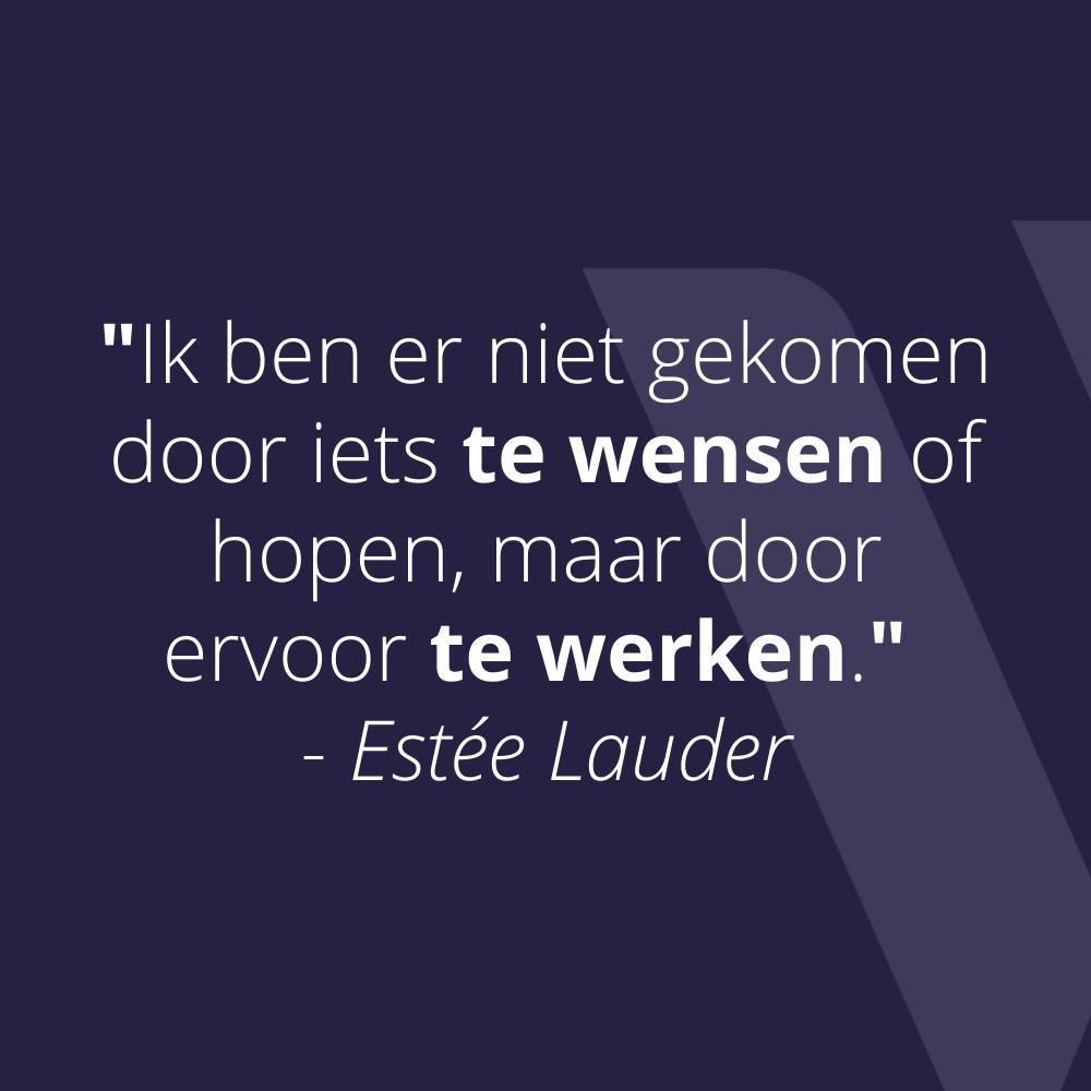 "Ik ben er niet gekomen door iets te wensen of hopen, maar door ervoor te werken." - Estée Lauder⠀
⠀
#quote #wensen #hopen #werken #werfum #werkenmetwerfum #werkplezier #energiehebbeninjewerk